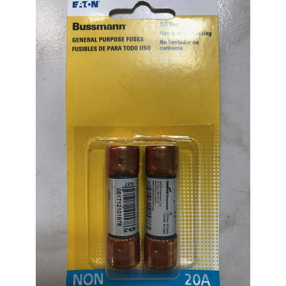 Bussmann Cartridge Fuse Non-20 - 20 Amps, 250 V - 2 Pack
