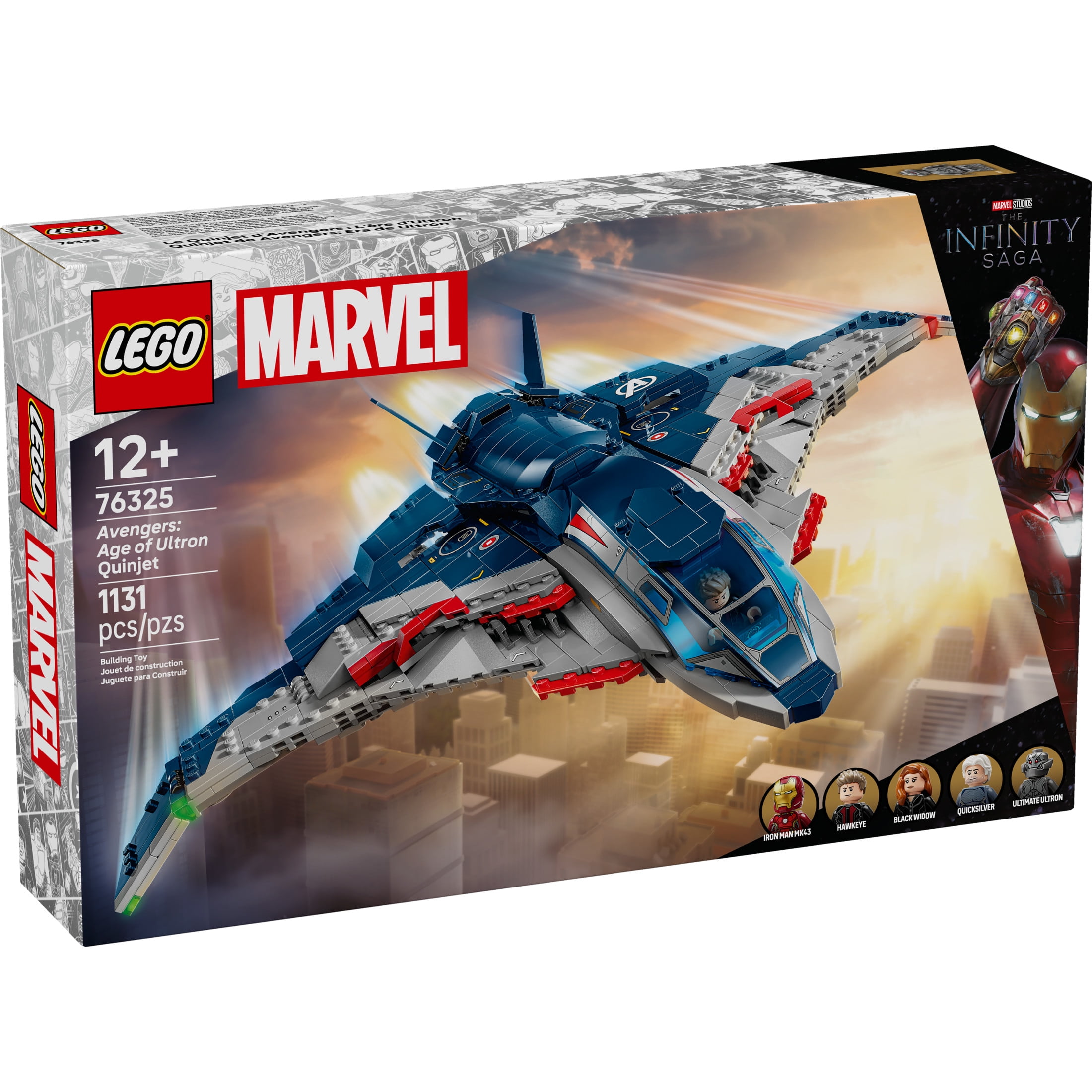 LEGO Marvel Avengers: Age of Ultron Quinjet - Kids Toy for Boys and Girls, Ages 12+ - Avengers Toy With 5 Marvel Action Figures - Collectible Decor & Playset - Gift Idea for Birthdays - 76325