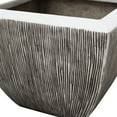thumbnail image 4 of Hand Made Square Flower pot with Ribbed Design, White, Set of 3, 4 of 5
