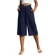 thumbnail image 1 of Pantalones de Pierna Recta de Lino para Mujeres Verano Suelto Color Sólido Cintura Elástica con Bolsillos Pantalones de Pierna Recta Casual, 1 of 6
