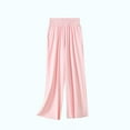 thumbnail image 5 of Girls Lightweight Baggy Pants Straight Wide Leg Pants Elastic Waist Flowy Pants with Pockets 4-14Y, 5 of 7