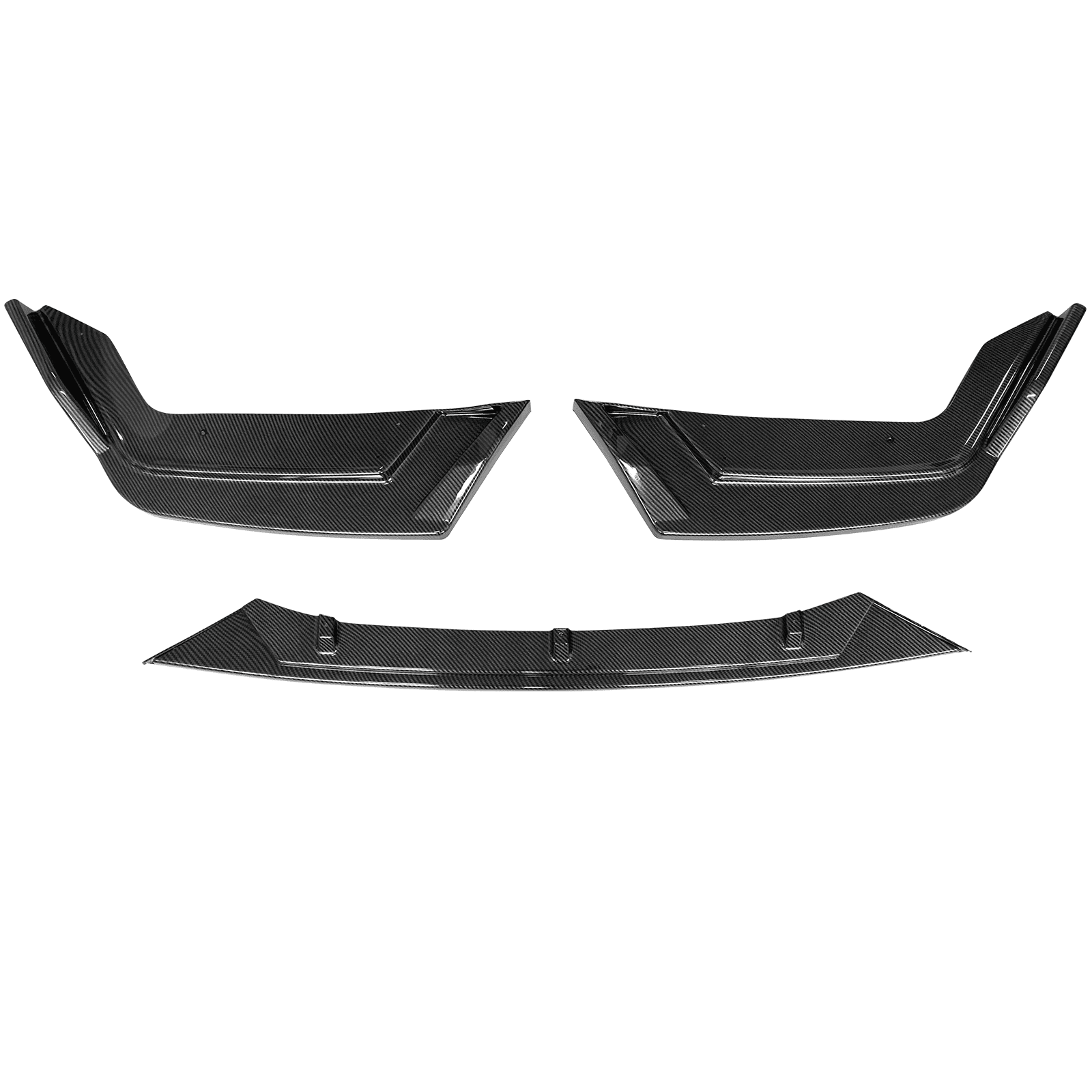 Ikon Motorsports Front Bumper Lip Compatible With 17-21 Honda Civic Hatchback & Si IKON Style Carbon Fiber Print Front Air Dam Chin Spoiler Splitter 3PCS