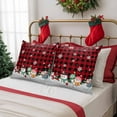 thumbnail image 6 of Outdoor Waterproof Pillow Covers Red Black Plaid Snowflakes Throw Cushion Case，Cute Small Snowman Pillowcase for Bed,Sofa,Couch, Patio Furniture, 18x18 in, 2Pack Decorative Pillows, 6 of 9