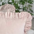 thumbnail image 2 of Shabby Chic Velvet Cushion Cover Set of 2 Burgundy Red Decorative Sofa Winter Solid Color Pillow Case with Ruffles 50x50 cm Decoration Velor Cushion C, 2 of 4