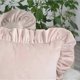 thumbnail image 2 of SZTXJ Shabby Chic Velvet Cushion Cover Set of 2 Burgundy Red Decorative Sofa Winter Solid Color Pillow Case with Ruffles 50x50 cm Decoration Velor Cus, 2 of 4