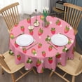 thumbnail image 3 of Strawberry Plants Fruit Flower Round Tablecloth 60"x60",Wrinkle Wipeable Table Cloth for Kitchen Dining Room Picnic Patio Party, 3 of 6
