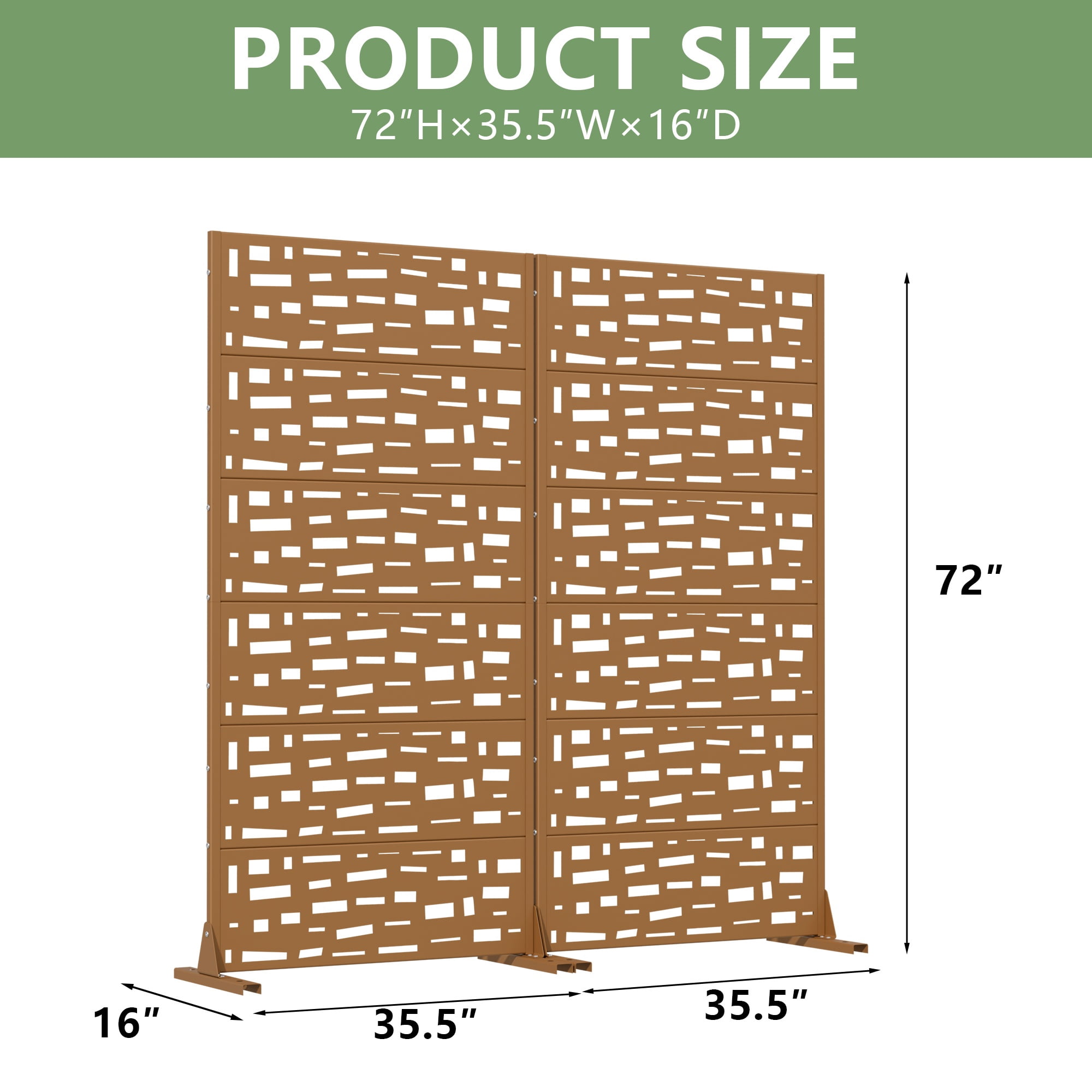 Privacy Metal Screen Fence Panel Horizontal Stripe Pattern