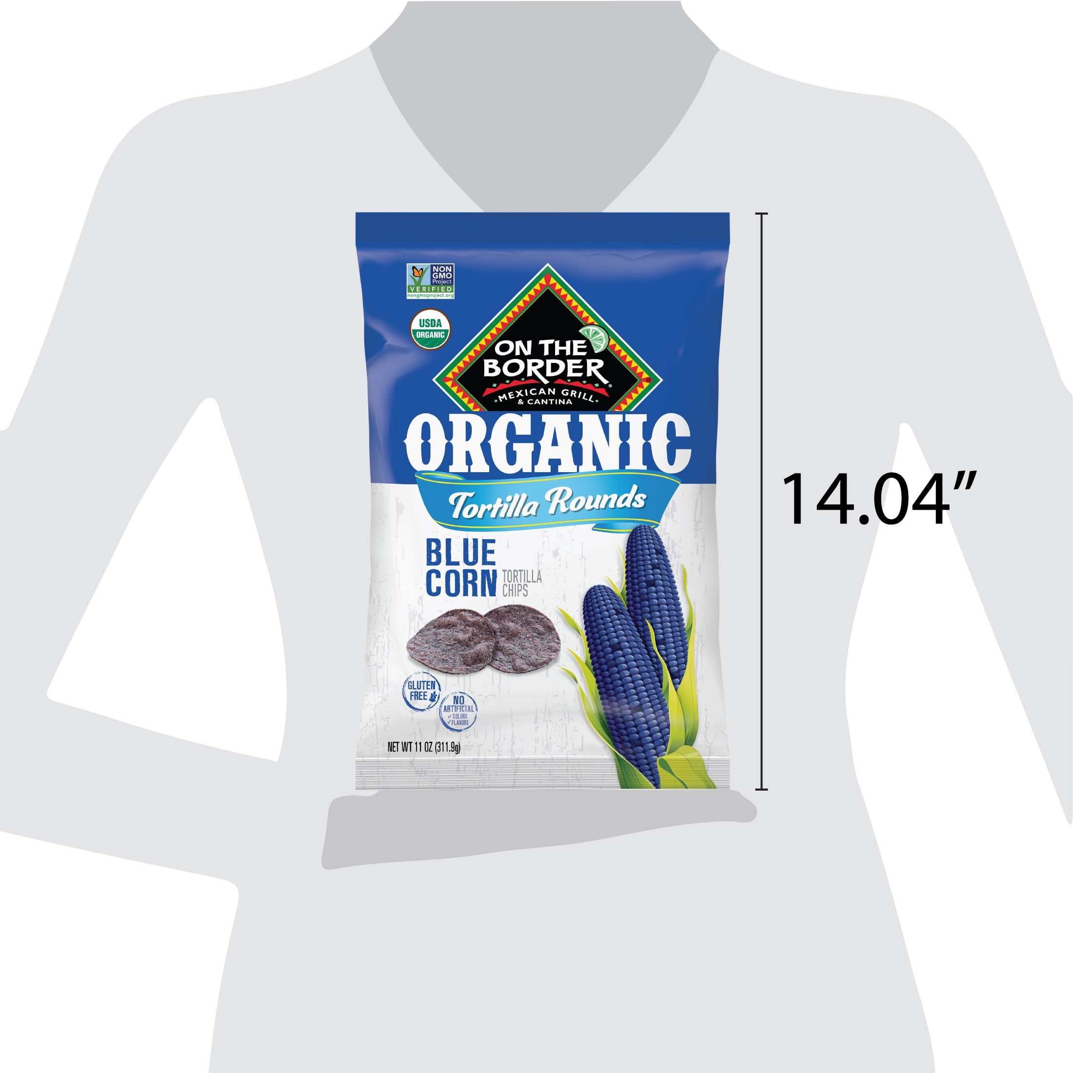(7 pack) On The Border Organic Blue Corn Tortilla Rounds, Gluten-Free, 11 oz Bag