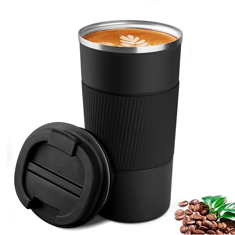 Coffee Mug to Go Stainless Steel Thermos – Thermal Mug Double Wall  Insulated – Coffee Cup with Leak-proof Lid, Reusable,Black
