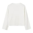 thumbnail image 3 of Fgnfyis T Shirts For Women Casual Summer Sleeves Tie Detail Elegant Flowy Blouse Daily Wear Womens Long Sleeve Tops White L, 3 of 5