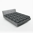 thumbnail image 2 of Ambesonne Abstract Fitted Sheet, Halftone Effect Dots Print, King Size, Dark Grey and White, 2 of 5