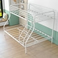 thumbnail image 6 of Gewnee Twin over Full Bunk Bed, Metal Bed Frame with Ladder&Safety Guardrail for Kids Teens,White, 6 of 8