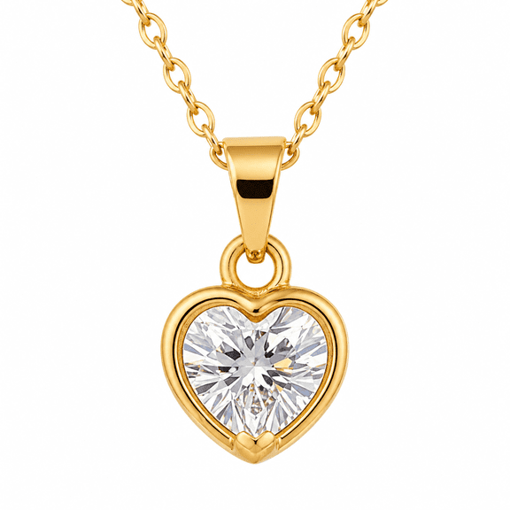 Zen Natural- Women’s Heart Pendant Necklace with Crystal Charm, Elegant Fashion Jewelry Gift
