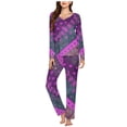 thumbnail image 1 of Ensembles de Pyjama pour Femmes 2 Pcs, Ensemble de Pyjama Décontracté Uni pour Dames avec Haut et Pantalon, 1 of 5