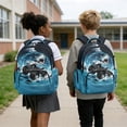 thumbnail image 3 of KUIFORTI Blue Shark Bookbag and Lunch Box Boys Backpack Pencil Pouch for Elementary Primary Middle School Fashion Kid School Bag Set 4 Piece Back to School Gifts, 3 of 7