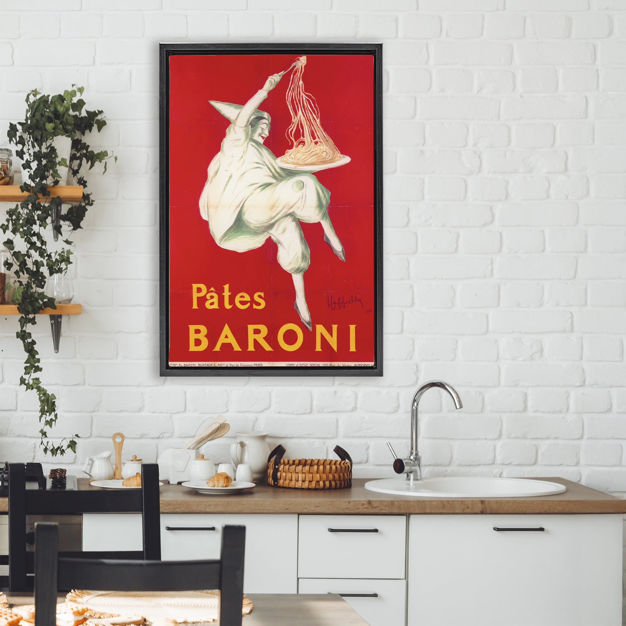 Stupell Industries Pates Baroni Advertisement Black Framed Floater Canvas Wall Art, design by Vintage Hustle