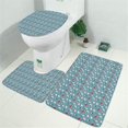 thumbnail image 2 of Light Blue Christmas Snowman Pattern Bathroom Rugs Sets 3 Piece,Toilet Cover Set,Absorbent Non Slip Bathroom Mats Sets with U-Shaped Contour Rug Toilet Rug Set, 2 of 5