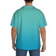 thumbnail image 3 of Gukieu Teal Turquoise Print Men's Short-sleeved Shirts, Button-down Pocket Shirts, T-shirts, Beach Vacation Travel Summer Clothing-Medium, 3 of 5