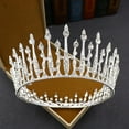 thumbnail image 1 of Zhuge Tiara de boda para novia, diadema de princesa, corona de novia, joyería para el cabello con diamantes de imitación de cristal, decoración para novia, cumpleaños, graduación, boda (plateada), 1 of 5