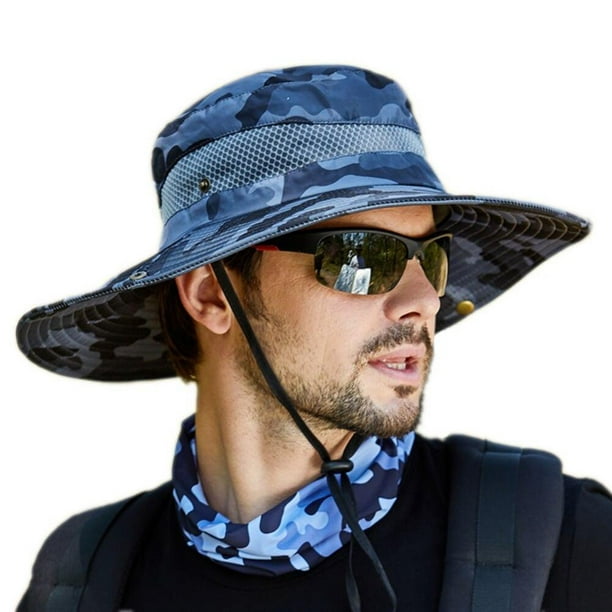 Sun UV Protection Long Large Wide Brim Mesh Hat Men Outdoor Sports