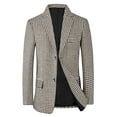 thumbnail image 5 of INSPIRE CHIC Houndstooth Blazer for Men's Classic Fit Business Two Button Plaid Sports Coat, 5 of 6