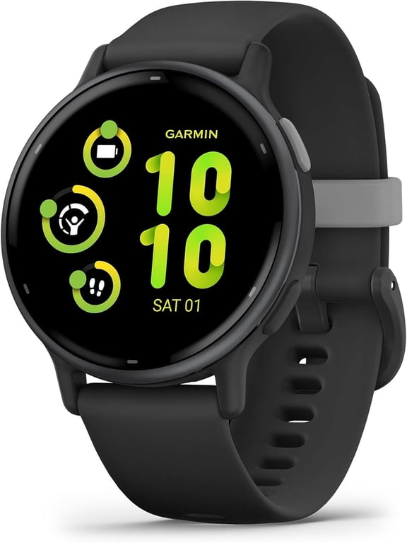 Restored GARMIN vívoactive 5 GPS Smartwatch, Stopwatch, Android | iOS Health & Fitness Tracker with AMOLED Display, 264 Hour Battery Life, 1 Count, Black