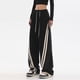 thumbnail image 2 of Pantalones de cargo Gibobby mujer Pantalones de ocio rectos de Cintura alta con Bolsillo de Diseño de Cintura suelta de Pierna ancha Negro L, 2 of 5