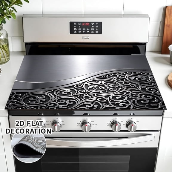 Glass Stove Top Cover, Multi-Design Stove Top Cover for Glass/Electric Stoves - 3-in-1 Heat-Resistant Protector Mat, Non-Slip Drying Rack 28"x20"