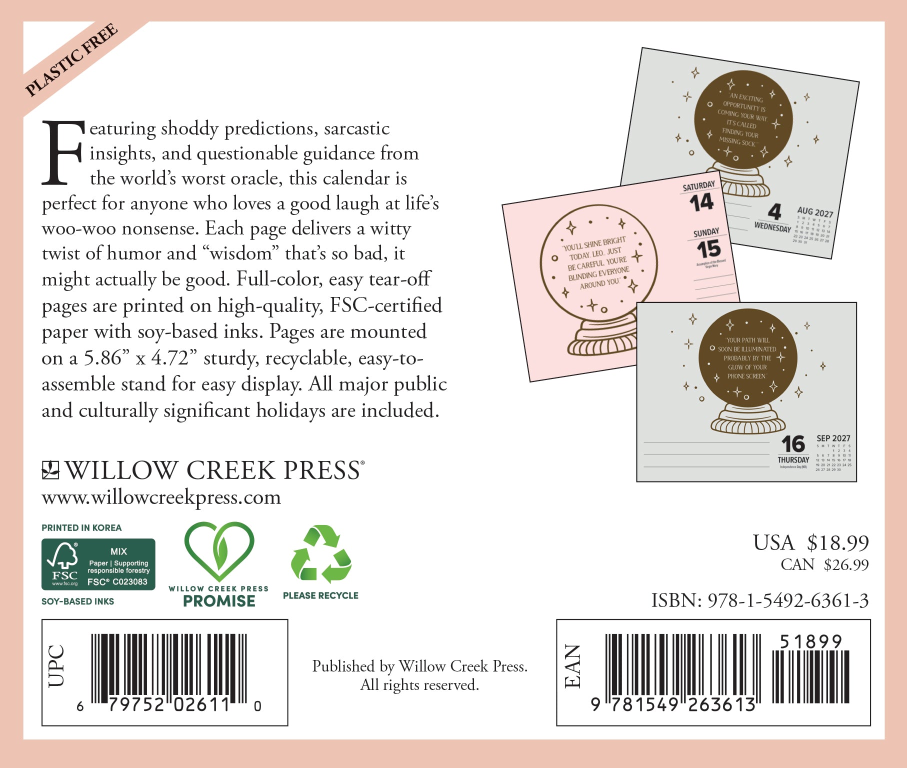 Willow Creek Press, Miss Fortune: Slightly Psychic, Mostly Clueless 2027 Box Calendar