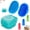 Blue Blue Blue, variant on 2026 Hot Sale 6 Pack Multi-Functional Pet Cleaning Tools, Adjustable Handle Dog & Cat Bath Brush and Toothbrush, Effective Stain & Odor Removal Pet Bath Supplies