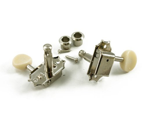 Nickel/White Kluson SD9005MNP Plastic Button Tuners Gibson Style 3 Per Side 