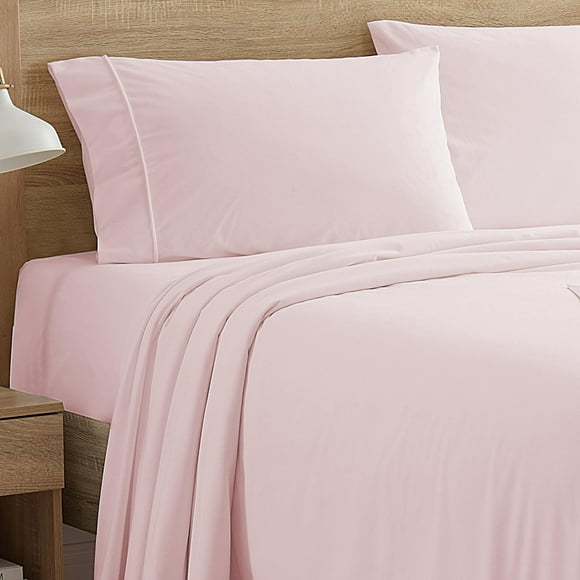 Sábanas de franela Sweet Home Collection Queen rosa pálido