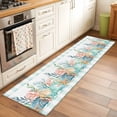 thumbnail image 2 of Nautical Coastal 2'x6' Runner Rugs for Hallway Kitchen Bedside Non Slip, Summer Sea Corals Shells Starfish Green Plaid Entryway Rug Runners with Rubber Backing, Long Carpet Runner for Laundry Room, 2 of 8