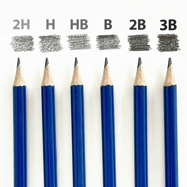 1 Set Of 8 Blue Sketching Pencils For Art Students, Charcoal