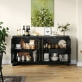 thumbnail image 2 of AKDSteel Rattan Sideboard Buffet Cabinet Offers Generous Storage With a Modern Wooden Design, Perfect As a Farmhouse Credenza, Coffee Bar, Or Accent Console Table For Your Dining Room Or Living Room, 2 of 8