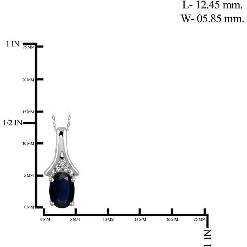 JewelersClub 1/2 Carat T.G.W. Sapphire And White Diamond Accent Sterling Silver Women's Pendant, 18"