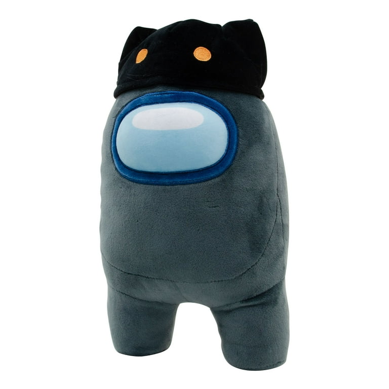 Among Us Official 12 Inch Super Soft Squishy Plush Black with Cat Head Cap Walmart