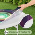thumbnail image 5 of Colorful Tie Dye Cosmic Spiral Pattern Round Fitted Tablecloth with Elastic Edge,Dining Table Cover Waterproof,Outdoor Round Tablecloth for Camping,Dining,Indoor and Outdoor, 5 of 7