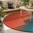 thumbnail image 3 of Large Round Rug 8Ft, Red Teal Orange Ombre Non-Slip Washable Circle Rugs Carpet, Modern Art Aesthetics Abstract Indoor Outdoor Rug Floor Mats Throw Runner for Bedroom Living Room Bathroom, 3 of 8