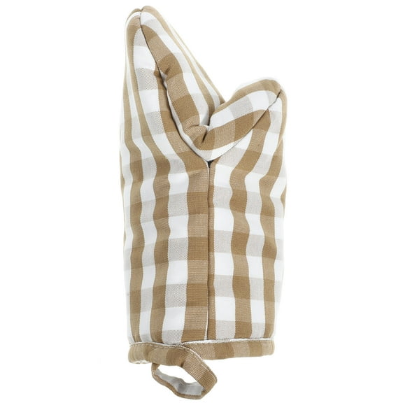 PENIKOKO Kitchen Mitts For Oven Heat Insulated Oven Mitten Brown Cotton 1Pcs