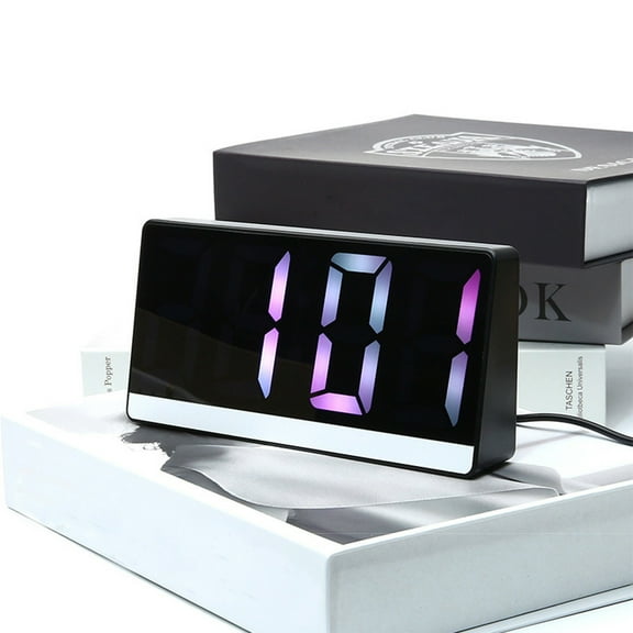 XGFHYJEH Digital Clocks, Alarm Clock, Alarm Clock for Heavy Sleepers Adults, Loud Alarm Clocks, Small Smart Bedside Tabletop Clock with Large LED Display
