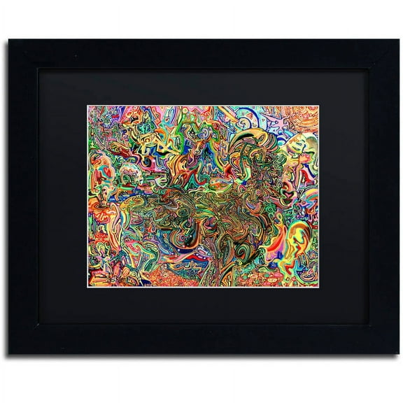 Trademark Fine Art "Do Electric Sheep Dream Of Androids" Canvas Art by Josh Byer, Black Matte, Black Frame