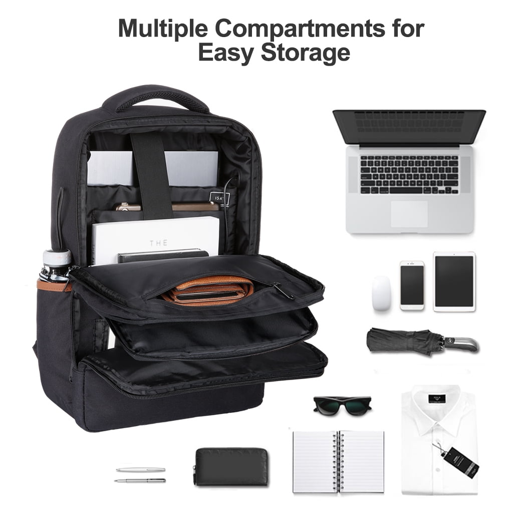 Gifts for Men /& Women Fits 15.6 Inch Notebook with USB Charging Port Bonus a Small pencil Case Anti Theft Water Resistant College School Computer Bagpack Black Travel Laptop Business Backpack