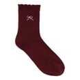 thumbnail image 4 of No Boundaries Women's Embroidered Scallop Edge Mid-Crew Socks, 6-Pack, Size 4-10, 4 of 8