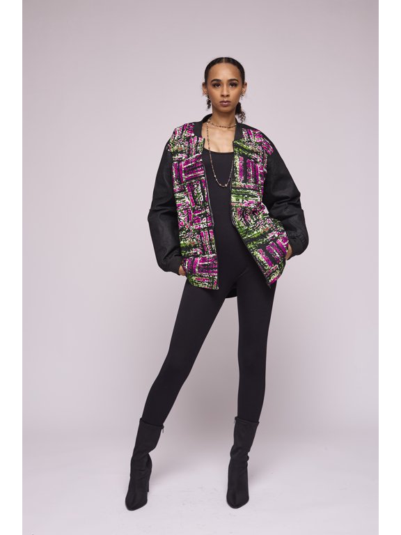 Electric Pink Ankara Bomber Jacket