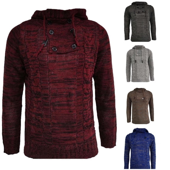 Rhuody Sweatshirt For Mens Long Sleeve Solid Color Crewneck Oversized Hooded Sweatshirt M Wine