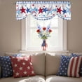 thumbnail image 4 of 4th of Tie Up Valances Curtain, Adjustable Kitchen July Patriotic Independence Day American Flag Star Blue Plaid Valances for Windows Rod Pocket Short Curtains Set for Bedroom/Bathroom, 42"x12", 4 of 9
