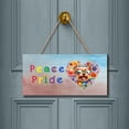 thumbnail image 2 of Peace Love Pride Yorkshire Terrier with Rainbow Sunglasses LGBT LGBTQ+ Landscape Wood Sign Yorkie Dog Lover Gifts Hanging Wall Home Decor - 01004, 2 of 5