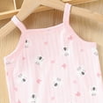 thumbnail image 4 of KPOPLK Summer Toddler Girl Clothes 2 Piece Loose Spaghetti Strap Tank Top and Short Set Kids Clothing Outfits Sets with Pockets(6-12 Months,Pink), 4 of 4