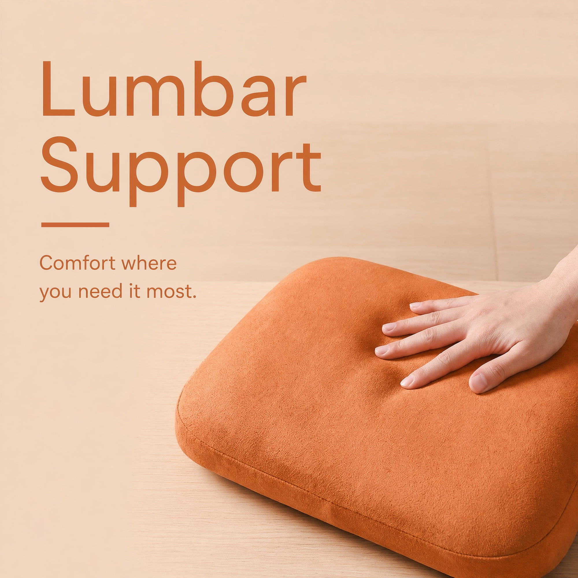 Unique Bargains U-shaped Lumbar Support Pillow for Back Support Coral Orange 15.7" x 10.6"